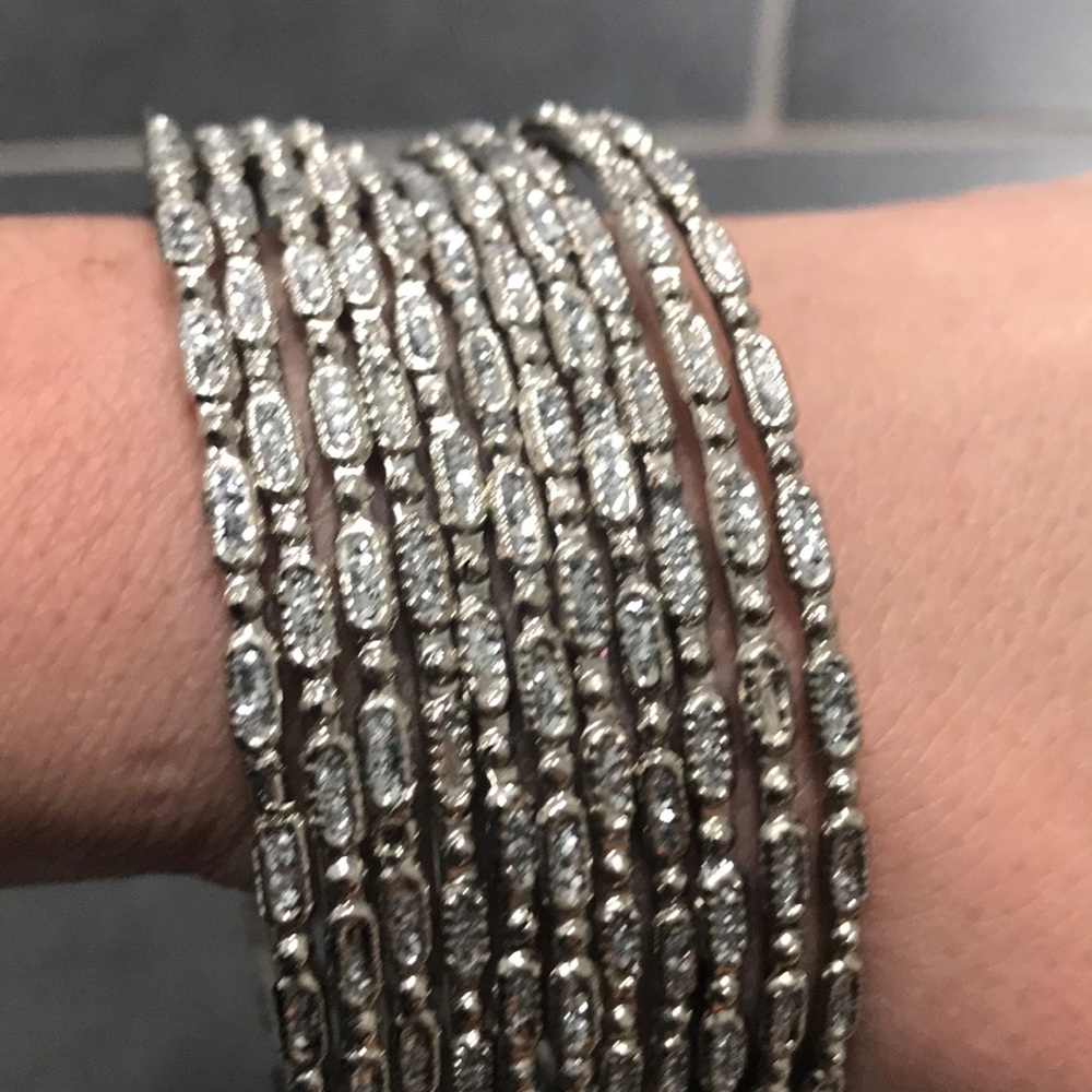 Silver sparkle bangles - Picture 3 of 3